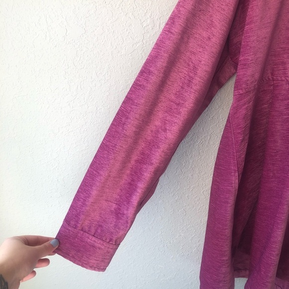 Soft Surroundings Fiona Tunic Top Size Large Pink Longline Velvet A-Line Peplum - Picture 4 of 11